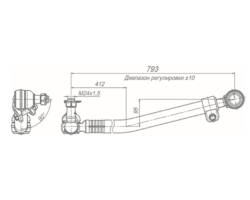 Тяга рулевая КАМАЗ-4308 продольная в сборе ROSTAR