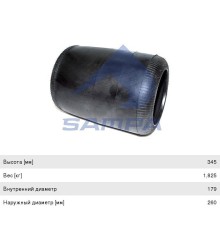 Пневморессора КАМАЗ DAF (чулок) (178.7х178.7мм) SAMPA