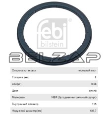 Сальник BPW ступицы (115х136.7х8/10.5), 02095, FEBI