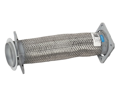 Металлорукав КАМАЗ-ЕВРО в сборе в оплетке d=80мм L=376мм (нержавеющая сталь 304) (фланец 6мм) ГС