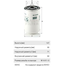 Фильтр топливный RENAULT Premium, Midlum, Kerax, ЯМЗ (дв.E-TECH ЕВРО-3) (00-) MANN