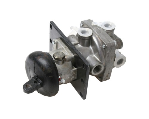 Кран ЗИЛ, КАМАЗ, МАЗ тормозной 2-х секционный с рычагом,  с креплением под шумоглушитель РААЗ