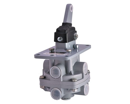 Кран ЗИЛ, КАМАЗ, МАЗ тормозной 2-х секционный с рычагом АВТОКОМПОНЕНТ