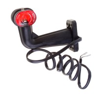 Фонарь габаритный правый 24V ("рожок",  красный/белый,  колодка AMP) РУДЕНСК