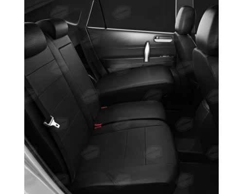 Авточехлы ГАЗель Next (3 высоких) экокожа черные комплект AVTOLIDER