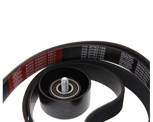 Ролик ГАЗель Next дв.CUMMINS ISF 2.8 ЕВРО-4, 5 натяжителя ремня с ремнем 8РК2166 комплект PRAVT