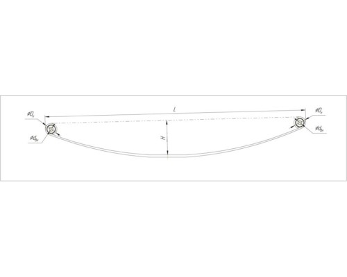 Лист рессоры ГАЗ-2705, 3302, 3221 передней №1 малолистовой с шарнирами L=1564мм НПФ РЕССОРА