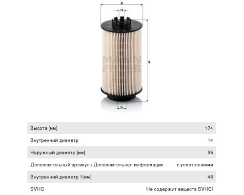 Фильтр топливный MAN TGA, TGL, TGM, TGS, TGX MANN