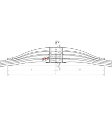 Рессора RENAULT Kerax задняя (4 листа) L=1640мм ЧМЗ SPRINGER