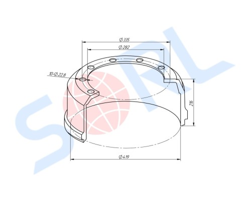 Барабан тормозной полуприцепа КАМАЗ 8т (10 отверстий) СЗАП SORL