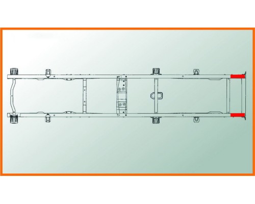 Удлинитель ГАЗ-3302 рамы задний сверленый (для поперечены №6) L=800мм АЗГ