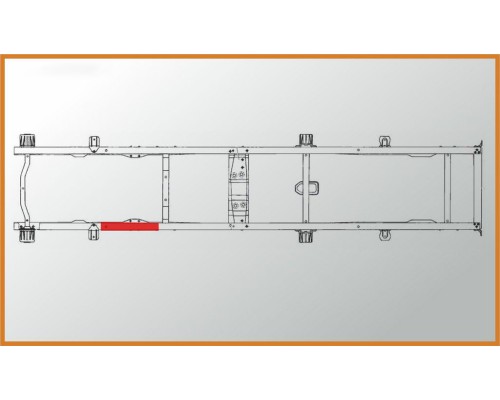 Усилитель ГАЗ-3302 №2 рамы под кабину левый L=630мм толщина 4мм АЗГ