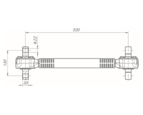 Штанга реактивная КРАЗ верхняя регулируемая с конусным РМШ L=680мм ROSTAR