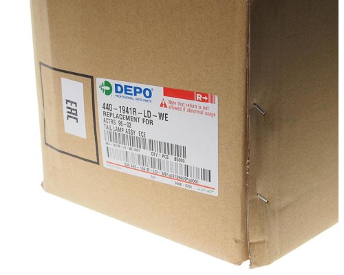 Фонарь задний MERCEDES Actros правый (525х140мм) АМР разъем сбоку DEPO