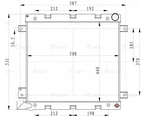 Радиатор ГАЗ-3302 Бизнес алюминиевый,  дв.CUMMINS LUZAR