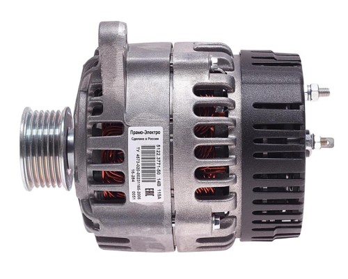 Генератор ГАЗ-3302, УАЗ дв.УМЗ-4216, EvoTech 2.7 14В 120А шкив поликлиновой ELTRA