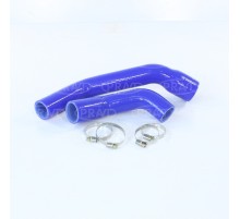 Патрубок ГАЗ-3302 дв.CUMMINS после 2012 г. радиатора комплект 2шт. синий силикон PRAVT