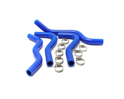 Патрубок ГАЗ-3302 дв.ЗМЗ-406 отопителя комплект 4шт. синий силикон PRAVT