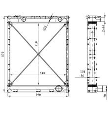Радиатор МАЗ-533605, 543205, 551605, 555105, 630305, 642205 ал. 2-х рядн. дв.ЯМЗ-238 с интеркулером LUZAR