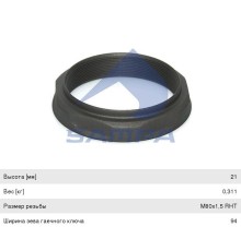 Гайка MERCEDES ступицы (M80х1.5/h-21/SW94) SAMPA
