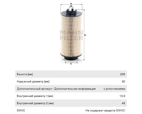 Фильтр топливный DAF 75CF, 85CF, CF75, CF85, XF95 MANN