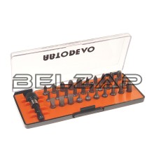 Набор бит 1/4" 6-ти гранных HEX,PH,PZ,SL,TORX с держателем магнитным 31 предмет в кейсе АВТОДЕЛО, 40643, АВТОDЕЛО