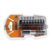 Набор бит 1/4" SL 4-6.5,PH 1-3,PZ 1-2 с магнитным держателем 9 предметов INGCO