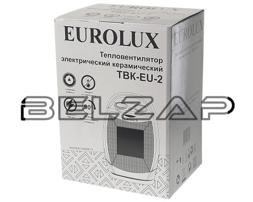 Тепловентилятор бытовой 1.80кВт (18кв.м) настольный белый, 67/2/7, EUROLUX