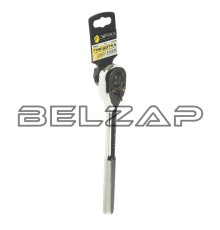 Ключ трещотка 1/2" 72 зуба 260мм прямая рифленая металлическая рукоятка, ER-91272, ЭВРИКА