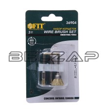 Кордщетка для гравера набор 3шт. латунированная, 36904, FIT