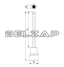 Бита-головка 1/2" TORX T40х200мм длинная, JTC-45540200, JTC
